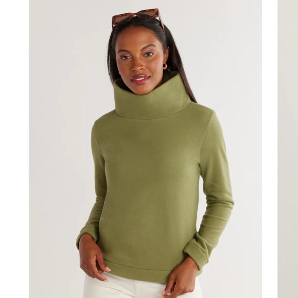 Dudley Stephens Green Turtleneck Top